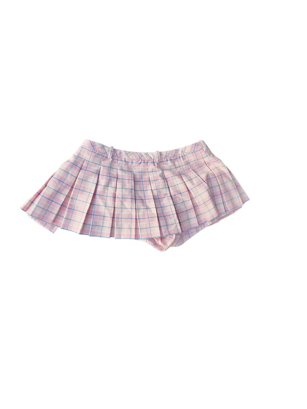 Sandy Liang Franc Skort Pleated Pink Multi Plaid Size 4 - Picture 2 of 14